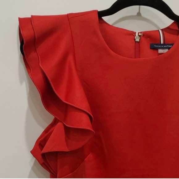 Plus Size Luxury Tommy Hilfiger Career Cocktail Party Red Dress Size 18 W - Picture 4 of 15